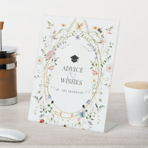 Wildflower Butterfly Graduation Advice & Wishes Pedestal Sign