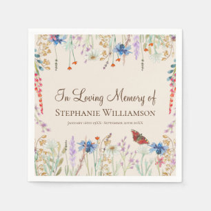 Wildflower & Butterfly In Loving Memory Napkins