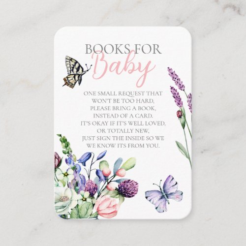 Wildflower Butterfly Jar Bohemian Book Request Enclosure Card