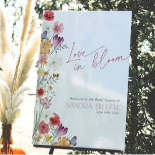 Wildflower Butterfly Love in Bloom Bridal Welcome Foam Board