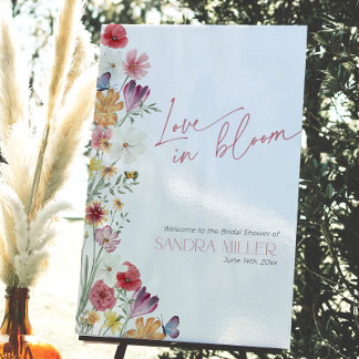 Wildflower Butterfly Love in Bloom Bridal Welcome Foam Board