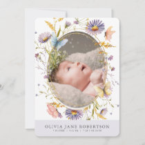 Wildflower Butterfly PPL Photo Birth Announcement