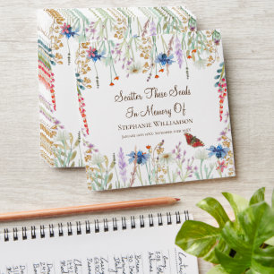 Wildflower & Butterfly Scatter Seeds in Memory of Envelope