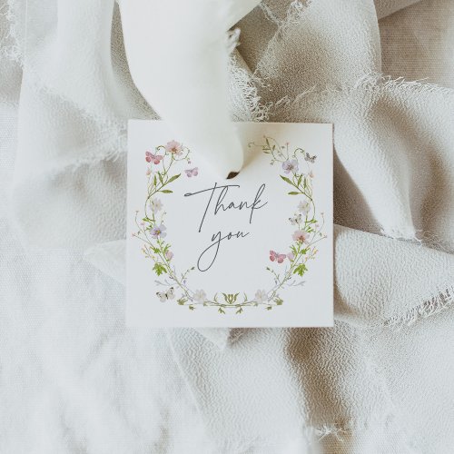 Wildflower Butterfly Wreath Thank You Favor Tags