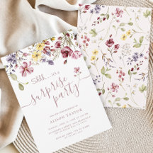 Wildflower Calligraphy Birthday Surprise Party