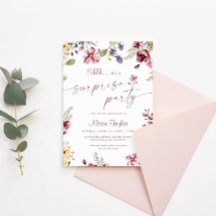 Wildflower Calligraphy Birthday Surprise Party