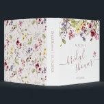 Wildflower Calligraphy Bridal Shower Mauve 3 Ring Binder<br><div class="desc">Modern calligraphy and mauve wildflower bridal shower ring binder.</div>