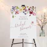 Wildflower Calligraphy Bridal Shower Welcome Sign<br><div class="desc">Modern calligraphy and mauve wildflower bridal shower welcome sign foam board.</div>