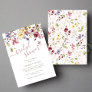 Wildflower Calligraphy Mauve Bridal Shower  Invitation