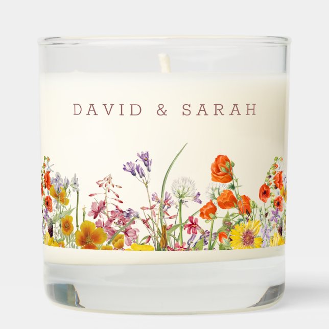 Wildflower Candles - Personalized Wedding Candles (Right)