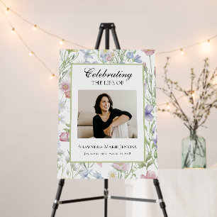 Wildflower Celebrating the Life Funeral Memorial  Foam Board