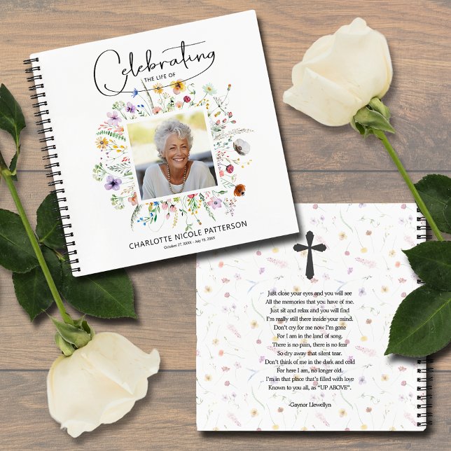 Wildflower Celebration of Life Funeral Guest Book (Wildflower Celebration of Life Funeral Guest Book, SOFT or HARD cover, 8.5" x 8.5")