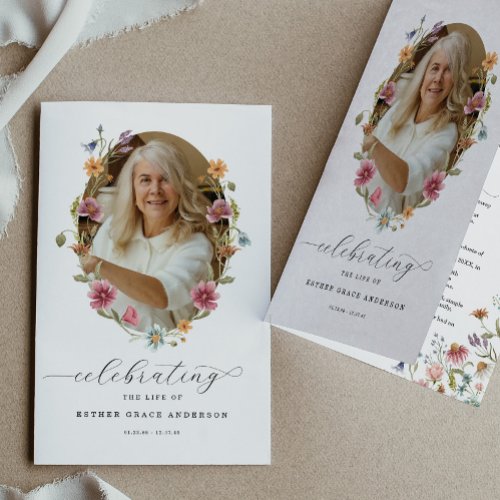 Wildflower Celebration of Life Funeral Program