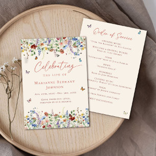 Wildflower Celebration of life Order of Service Program