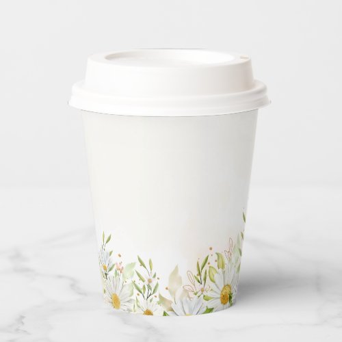 Wildflower Chamomile Boho Baby Shower Paper Cups