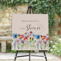 Wildflower Charm Any Shower Welcome Easel