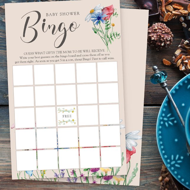 Wildflower Charm Baby Shower Bingo Game (Bingo Game for baby shower or bridal shower from my Wildflower Charm collection)