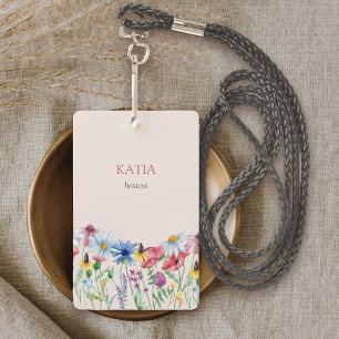 Wildflower Charm Country Floral Name Badge