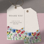 Wildflower Charm Country Floral Wedding Thank You Gift Tags<br><div class="desc">Wildflower Wedding thank you gift tags, decorated with watercolor wild flowers, which you can personalize. This rustic country botanical design has a pretty border of wildflowers including daisy poppy cornflower coneflower buttercup seedhead and clover. An elegant modern floral with bohemian garden theme. Please browse my store in the Wildflower Charm...</div>