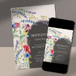 Wildflower Charm Floral Arch Bridesmaids Luncheon Invitation<br><div class="desc">Wildflower Charm Bridesmaids Luncheon invitation with watercolor wild flowers. This rustic country botanical design has a modern arch framed with a pretty border of wildflowers including daisy poppy cornflower coneflower buttercup seedhead and clover. An elegant modern floral with girly, bohemian garden theme. Please browse my store in the Wildflower Charm...</div>