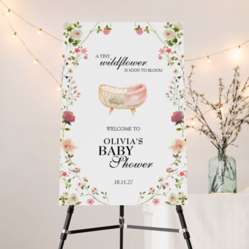 Wildflower Chic Boho Floral Baby Shower Welcome Foam Board