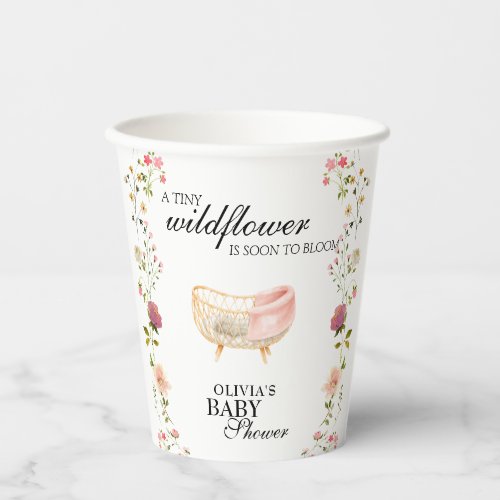 Wildflower Chic Boho Floral Gender Neutral Paper Cups