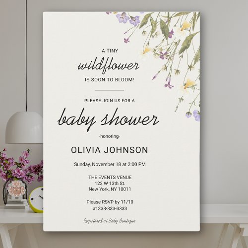 Wildflower Chic Gender Neutral Soft Sage Floral  Invitation