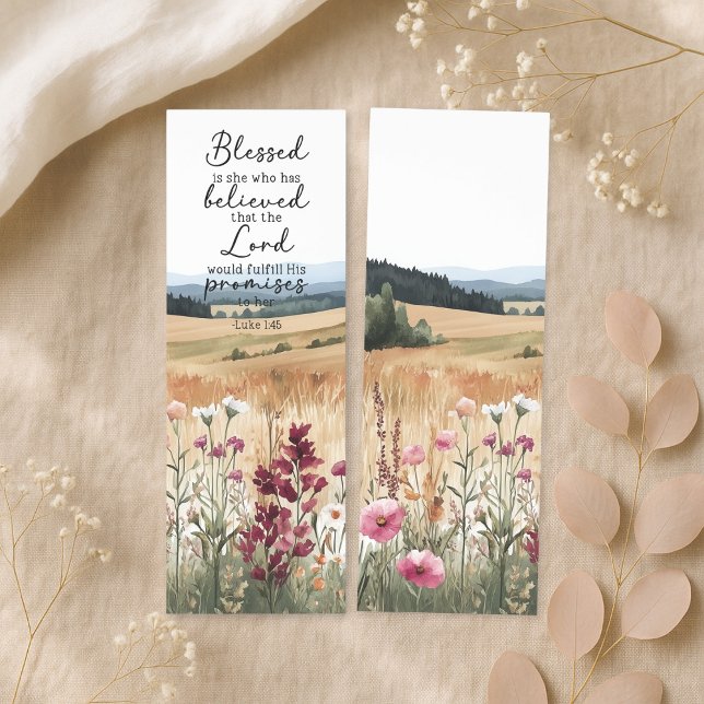 Wildflower Christian Bookmark Luke 1:45 (Creator Uploaded)