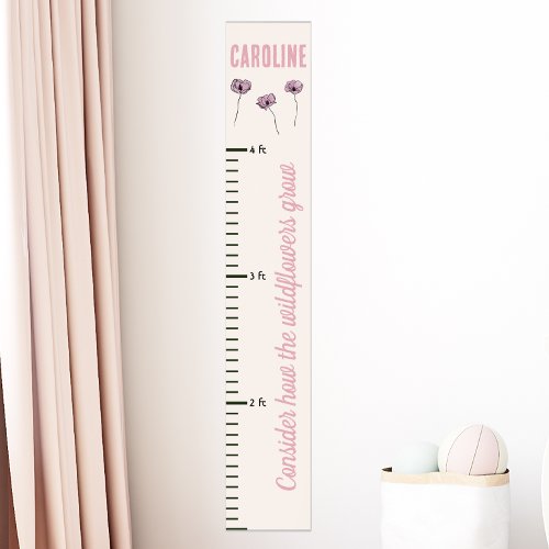 Wildflower Christian Quote Girls Growth Chart