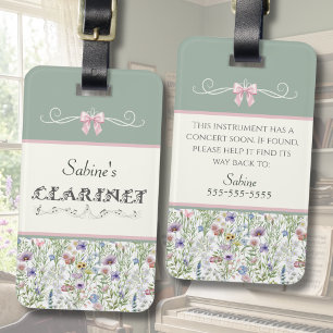 Wildflower Clarinet Student Instrument Case Tag