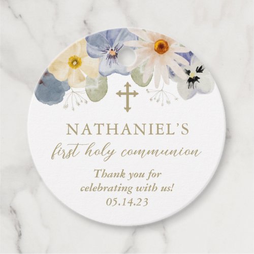 Wildflower Classic First Holy Communion Favor Tags