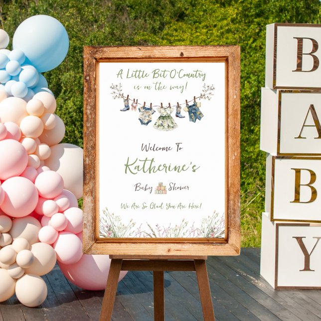 Wildflower Clothesline Baby Shower Welcome Sign (Creator Uploaded)