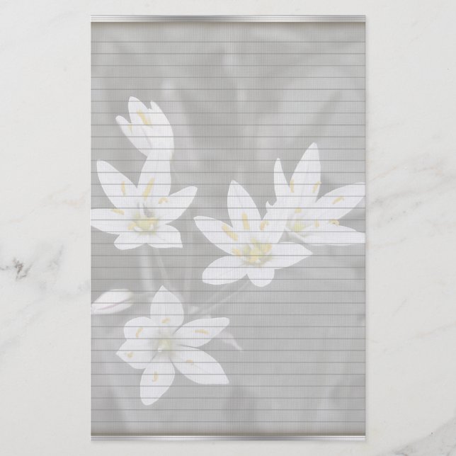 Wildflower Cluster Stationery with optional lines (Front)