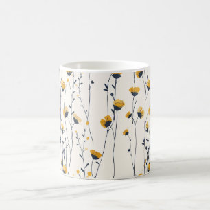wildflower coffee mug, floral coffee mug, botanica color morph mug
