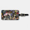 Wildflower Collage Luggage Tag -(black background)