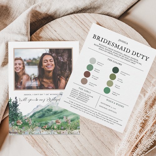 Wildflower Color Palette  Be my Bridesmaid Announcement