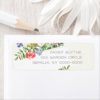 Wildflower Color Return Address Label