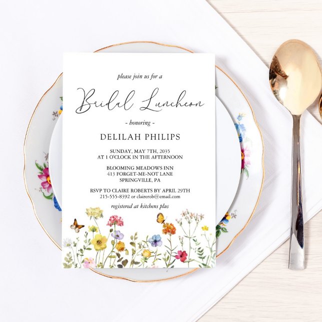 Wildflower Colorful Botanical Bridal Luncheon Invitation (Creator Uploaded)