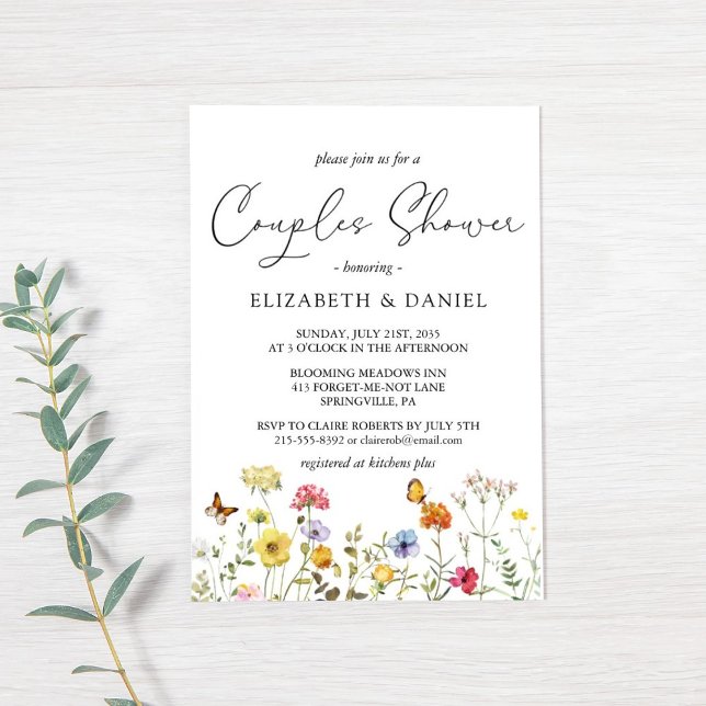 Wildflower Colorful Botanical Couples Shower Invitation (Creator Uploaded)