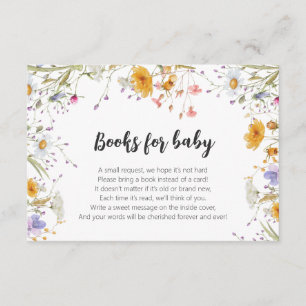 Wildflower colorful spring floral Books for Baby Enclosure Card