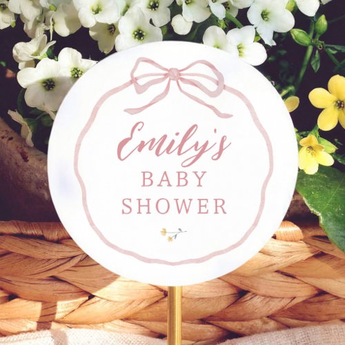Wildflower Coquette Baby Shower Classic Round Sticker