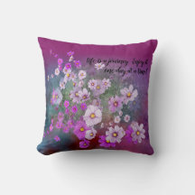 wildflower cosmos 26blue Pillow life is a journey