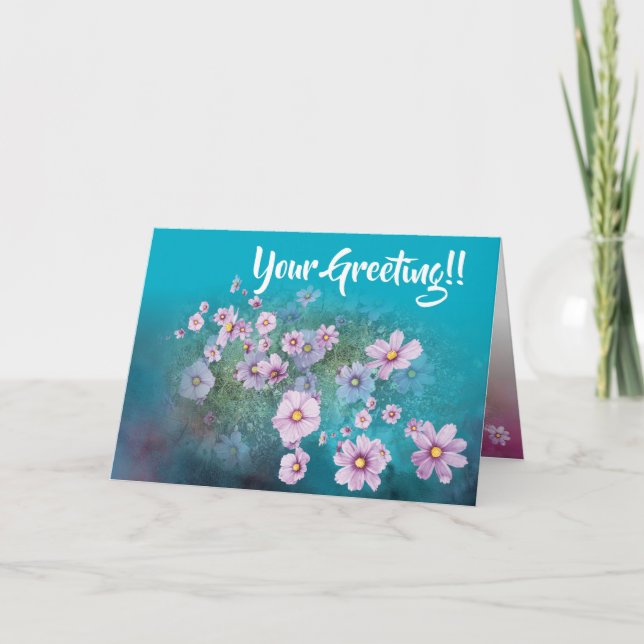 wildflower cosmos  greeting card (Front)