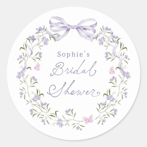 Wildflower Cottagecore Bridal Shower Favor Classic Round Sticker
