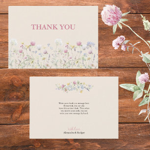 Wildflower Couples Baby Shower Flat Thank You Card
