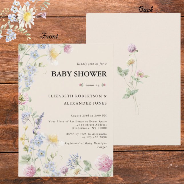 Wildflower Couples Baby Shower Invitation (Creator Uploaded)