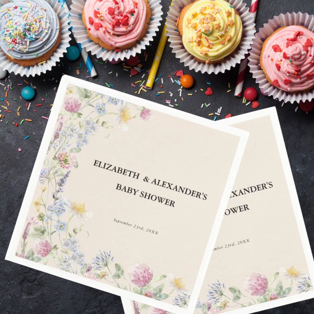 Wildflower Couples Baby Shower  Napkins (Creator Uploaded)