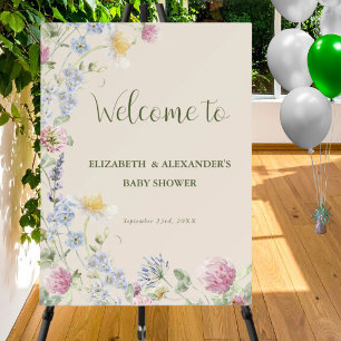 Wildflower Couples Baby Shower Welcome Sign