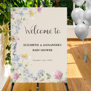 Wildflower Couples Baby Shower Welcome Sign