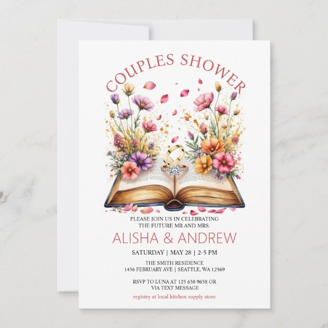 Wildflower Couples Shower Invitation (Front)